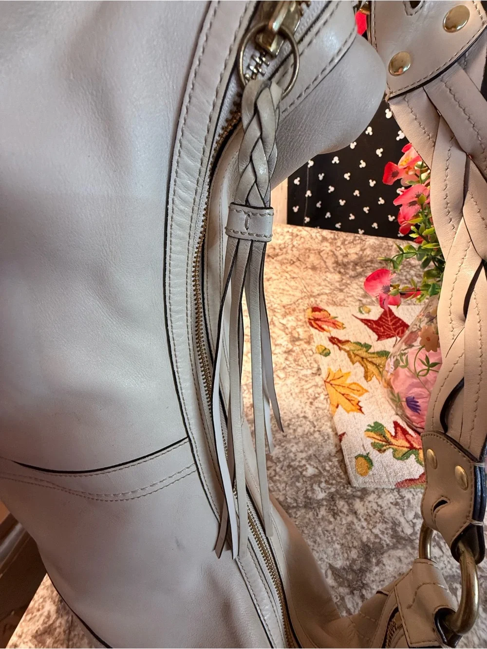 COACH White Leather Hobo Bag Daniel - Smooth Curved Silhouette
